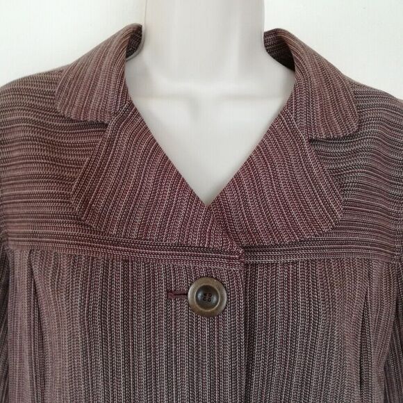 Christopher & Banks Women's Size S Cotton Stretch Brown 2-Button Twill Blazer - Picture 2 of 12
